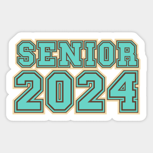 Retro tipography Senior 2024 Sport Old Graduation Sticker